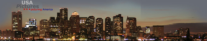 Boston, by night from airport                                                                                                                                                                                                                             